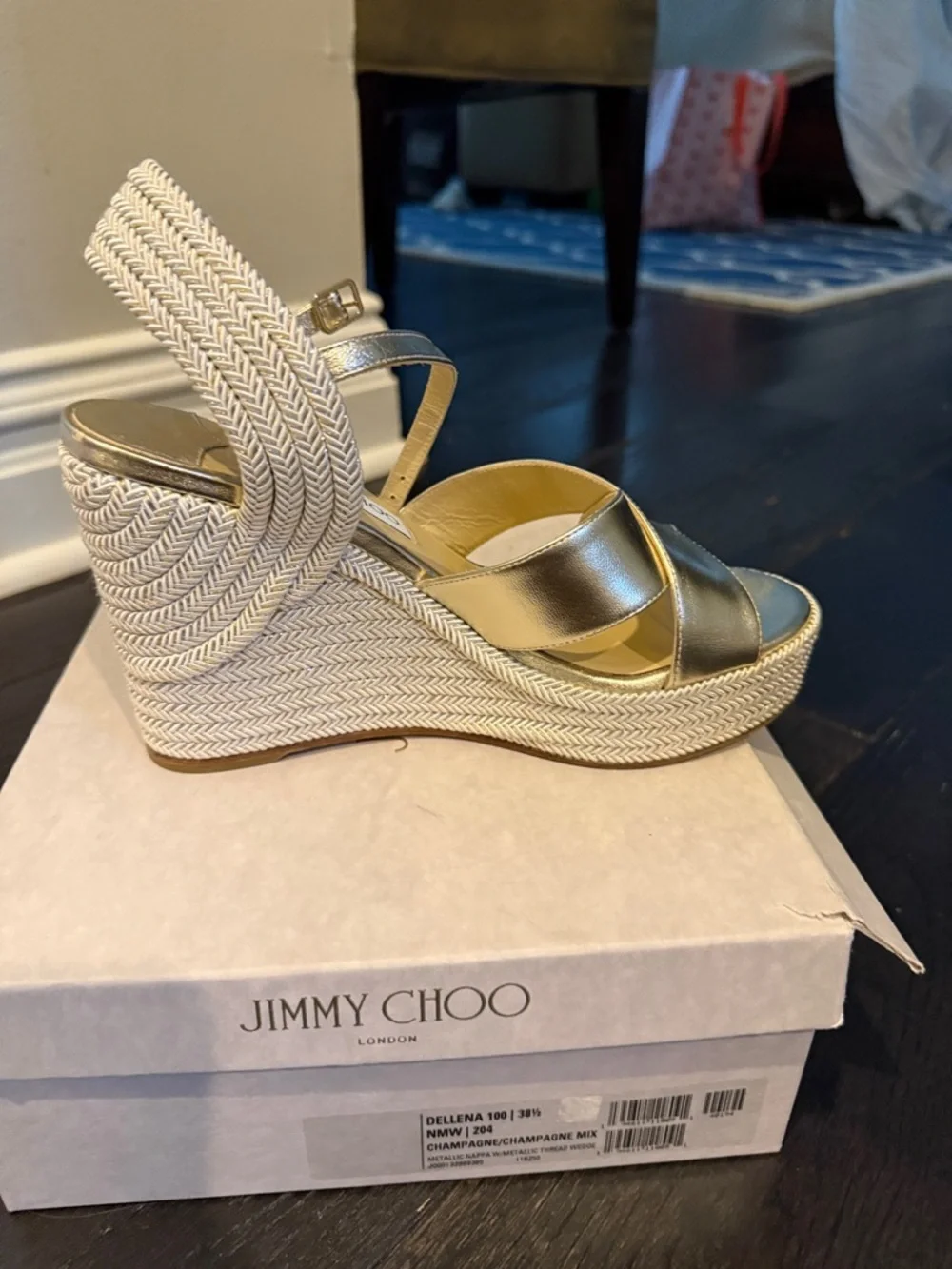 Jimmy Choo Dellena 100 38.5 Champaign